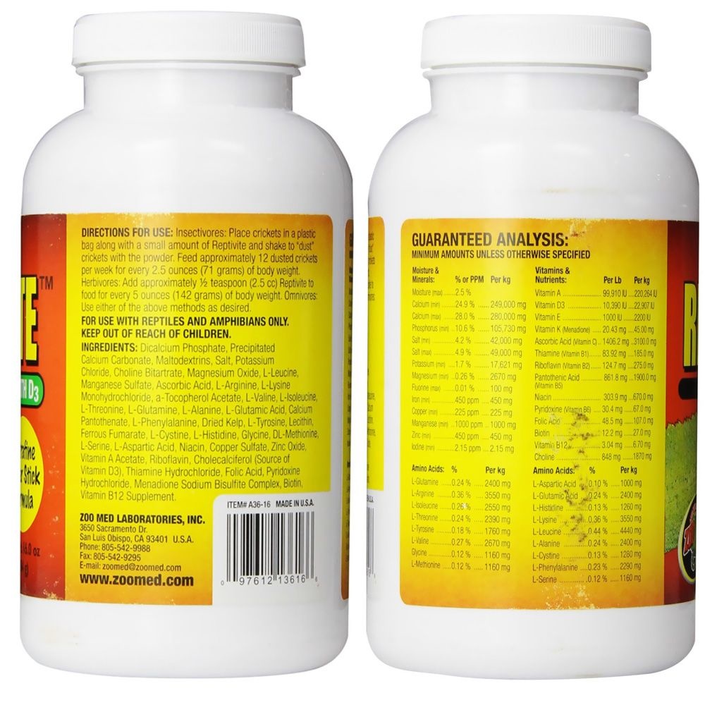 MultiVitamin có D3 Reptivite hãng Zoomed dành cho bò sát