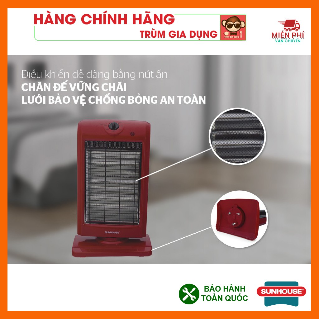 Đèn sưởi ấm phòng mùa đông, Quạt sưởi 3 bóng Sunhouse 3 bóng 800w