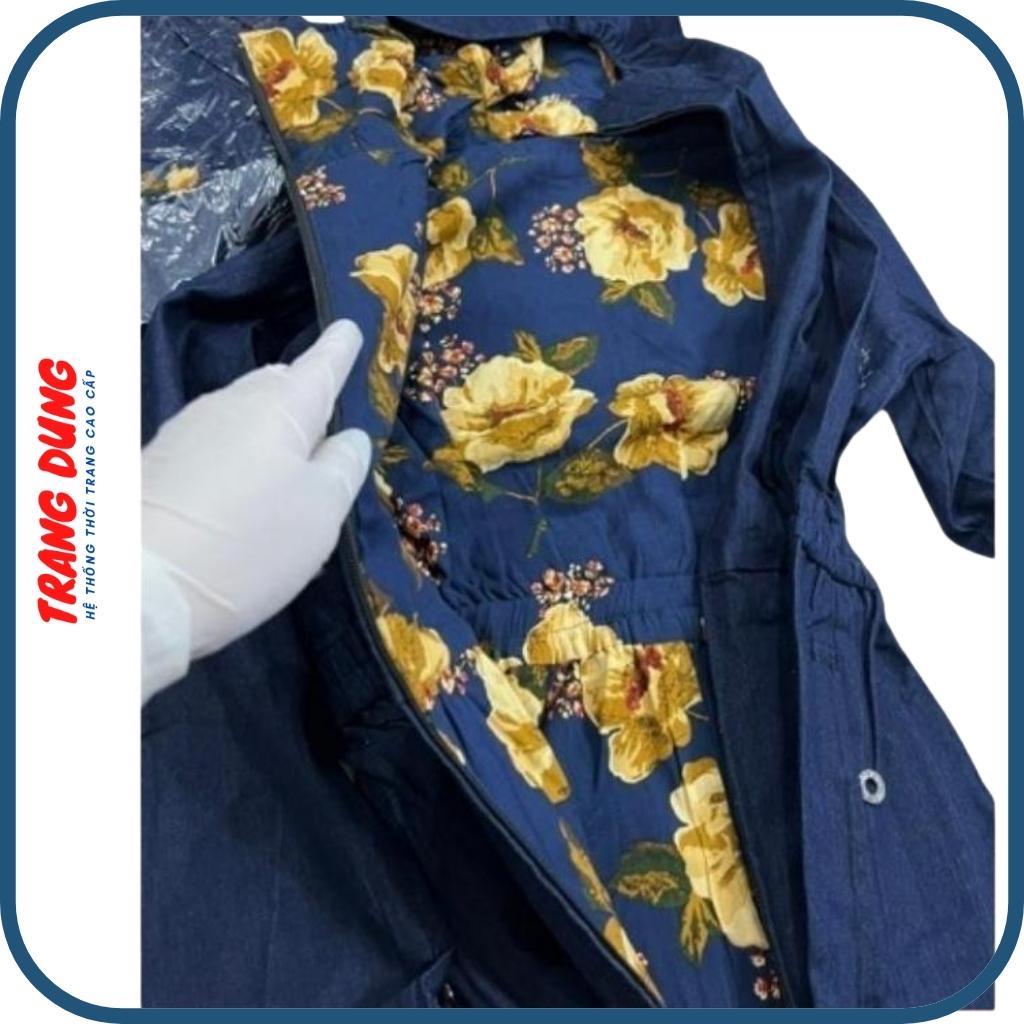 Áo chống nắng toàn thân nữ vải bò Jean 2 lớp dài kín chân - ao chong nang toan than nu vai bo 2 lop