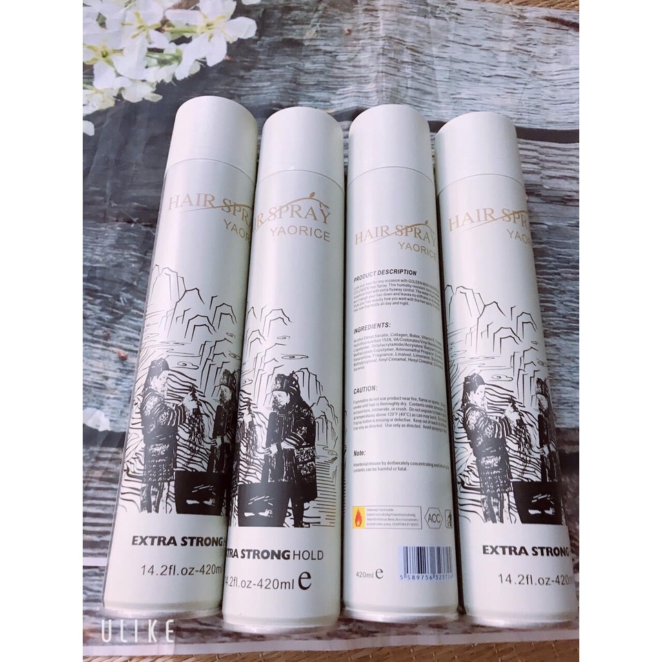 Gôm, Keo Xịt Tóc YAORICE HAIRSPRAY 420ML Tạo Kiểu, Giữ Nếp Cho Tóc. HÀNG CHÍNH HÃNG