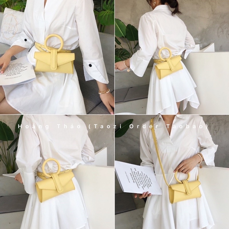 Túi đeo chéo quai xách tròn nắp gặp màu neon siêu đẹp ♥️