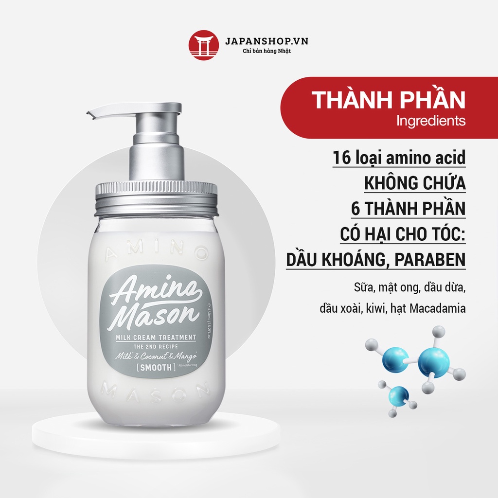 Dầu Xả Phục Hồi Hư Tổn Cho Tóc Dầu Amino Mason 2nd Smooth 450ml Nội Địa Nhật