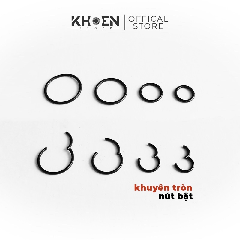 (1 Chiếc) Khuyên tai Tròn nút bật  Slim hoop earring - Khoen Store