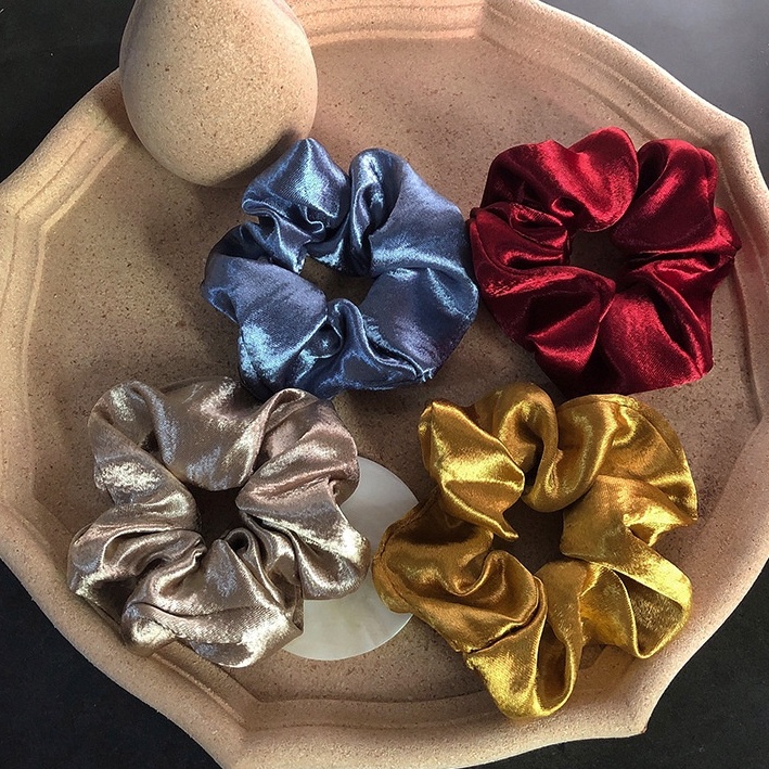 Scrunchies silk Dây buộc tóc lụa sang xịn mịn nhiều màu xu hướng, phụ kiện cột tóc nữ CT031 - Filibra