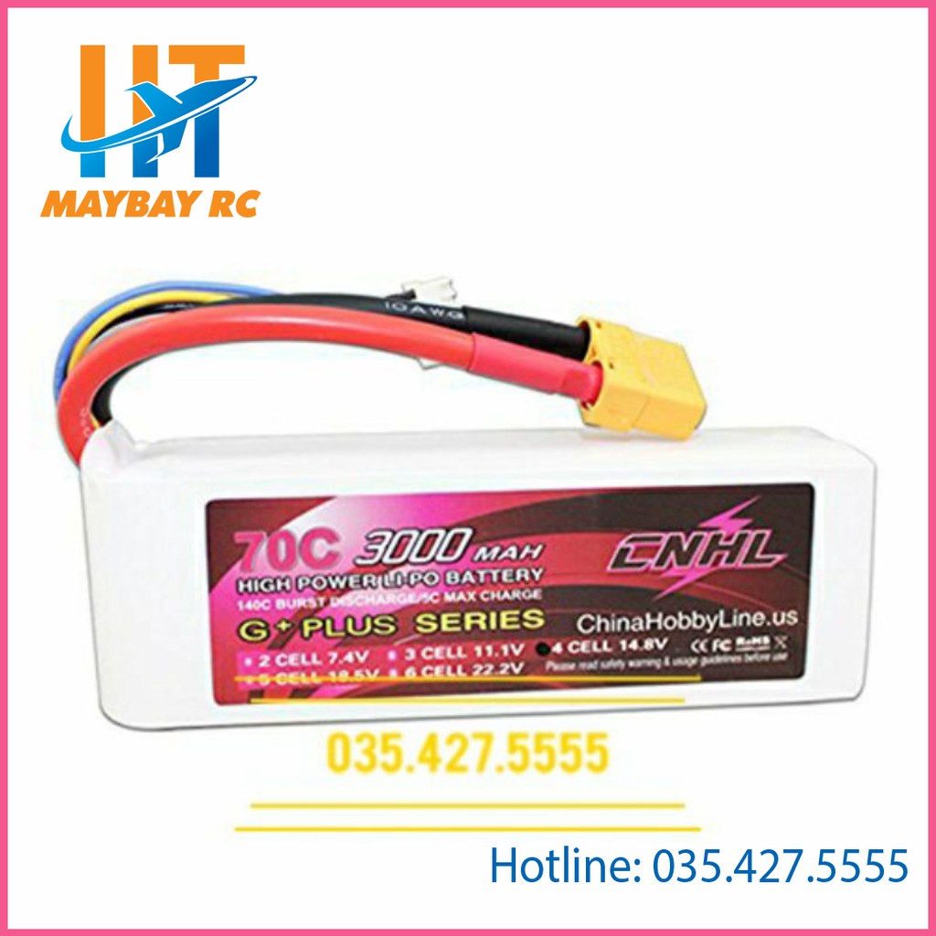 Pin Lipo CNHL G+PLUS 3000mAh 6S, 4S 70C