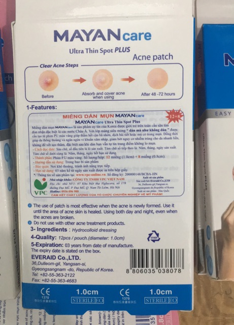 Miếng dán mụn Mayan hộp 20 miếng tặng thêm 4 miếng giá không đổi | Thế Giới Skin Care