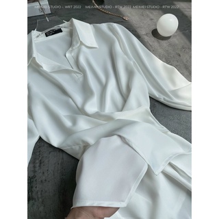 Áo sơ mi lụa chéo 2 kiểu Hàn quốc
