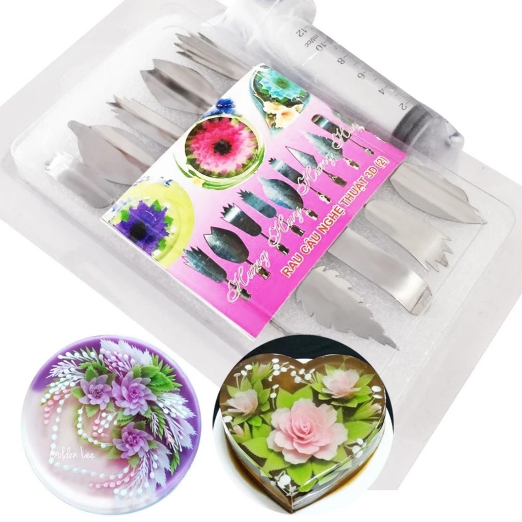 Bộ 10 kim dụng cụ làm rau câu 3D nghệ thuật