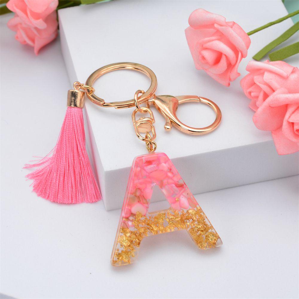 LANFY Móc Khóa Hình 26 Chữ Cái Đính Kim Tuyến Lấp Lánh