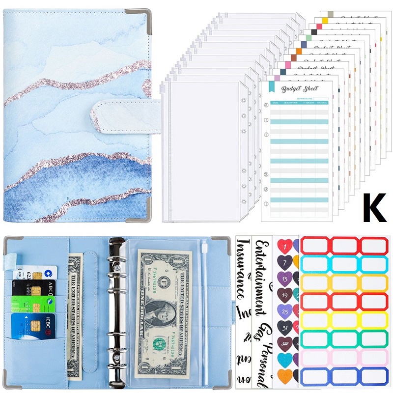 Bìa Đựng Tiền / Tài Liệu Khổ A6 Nhiều Màu Có Khóa Kéo Tiện Dụng