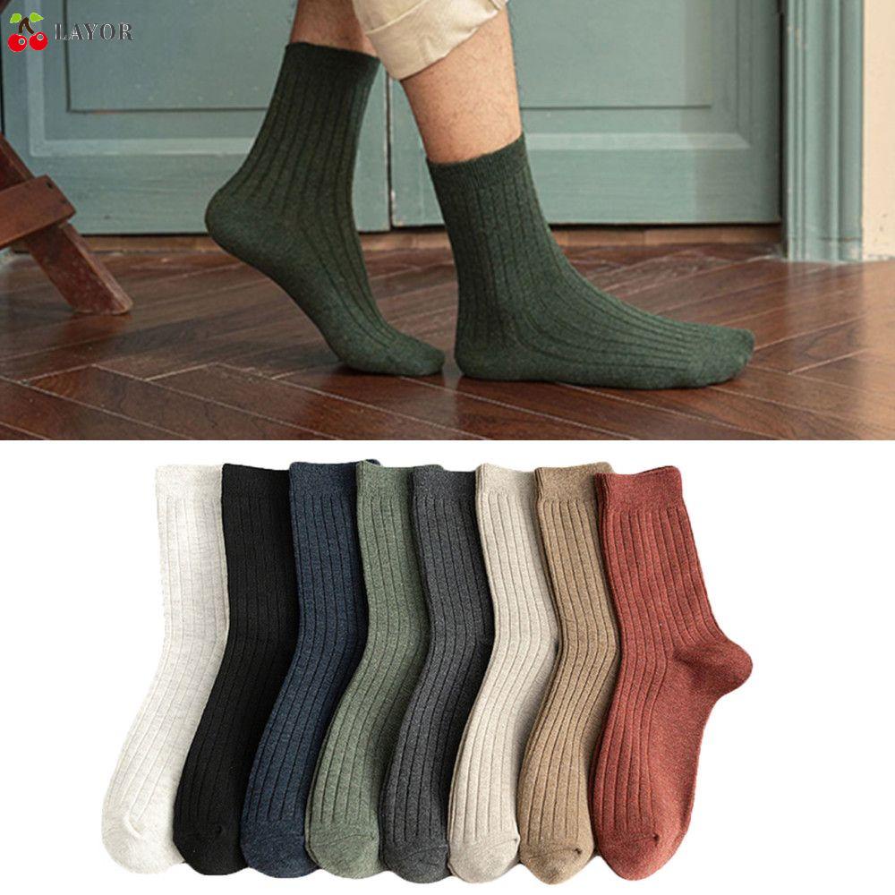 Tất cotton mềm mại thoáng khí thời trang xuân thu dành cho nam nhiều màu tùy chọn