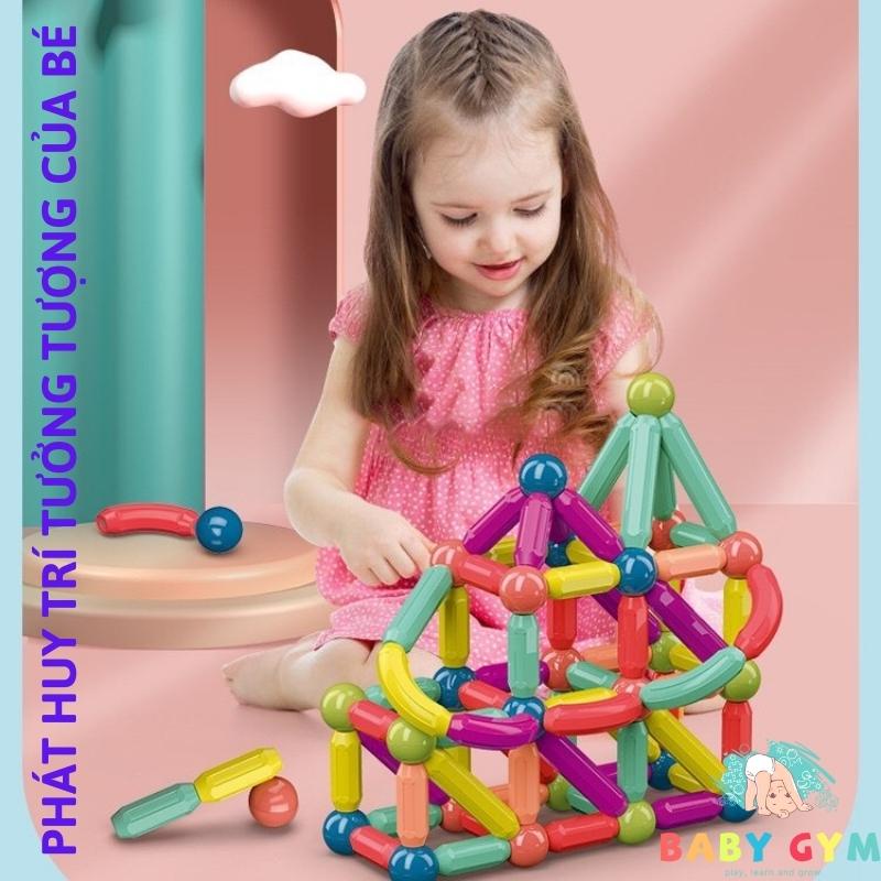 Bộ xếp hình nam châm cho bé BABYGYM đồ chơi nam châm xếp hình thông minh, phát triển tính sáng tạo cho trẻ từ 3 tuổi