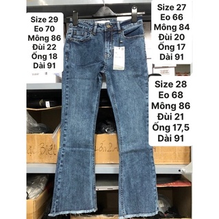 Quần jeans zr ống loe tua rua - 3561