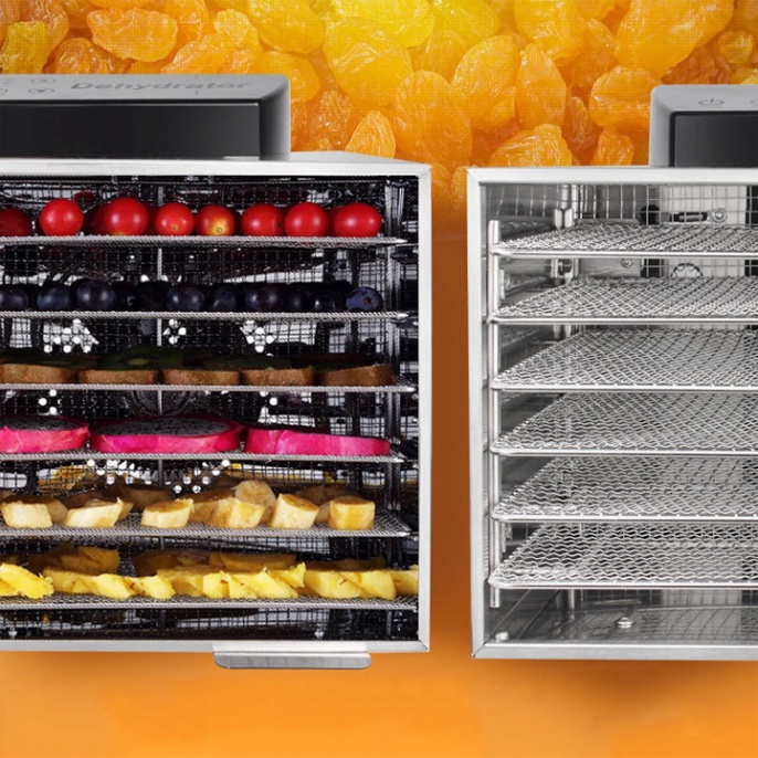 Máy sấy thực phẩm hoa quả, sấy khô thực phẩm 6 khay inox