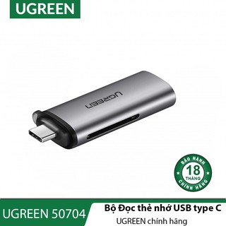 Đầu đọc thẻ sd/tf usb type c cao cấp ugreen 50704