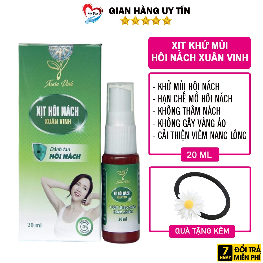 Xịt Khử Mùi Hôi Nách Xuân Vinh 20ml 💕 Cải Thiện Mùi Hôi Nách, Mồ Hôi Nách, Không Gây Vàng Áo, Bết Dính | BigBuy360 - bigbuy360.vn
