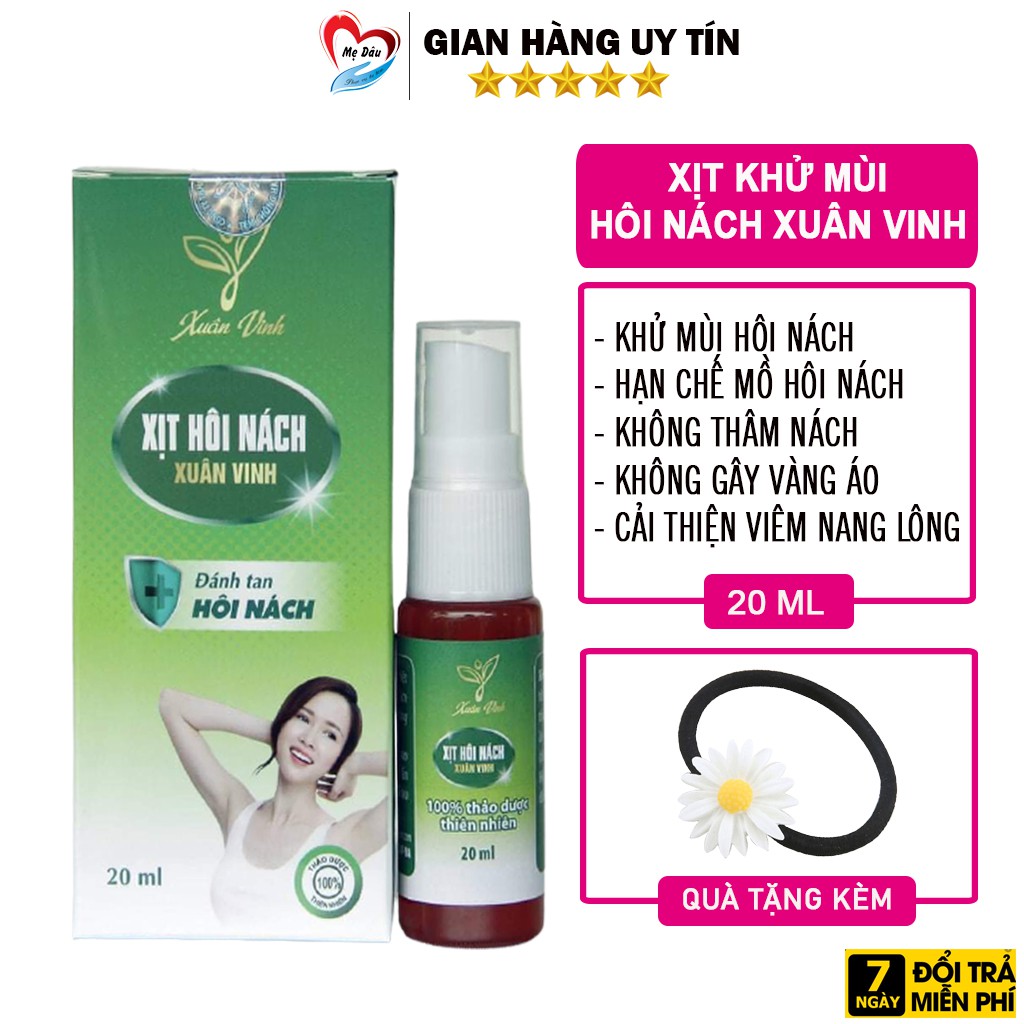 Xịt Khử Mùi Hôi Nách Xuân Vinh 20ml 💕 Cải Thiện Mùi Hôi Nách, Mồ Hôi Nách, Không Gây Vàng Áo, Bết Dính