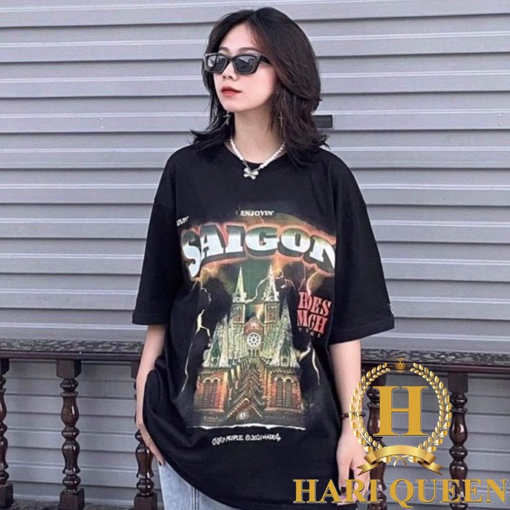 Áo thun tay lỡ Hades SAIGON SPIRIT BLACK HARIQUEEN áo phông nam nữ unisex form rộng 65kg !