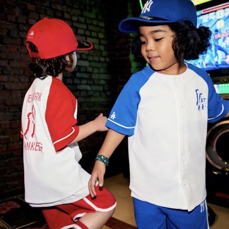 Đồ bộ cộc tay bé trai - Set bộ bóng chày MLB cho bé trai size 90-150