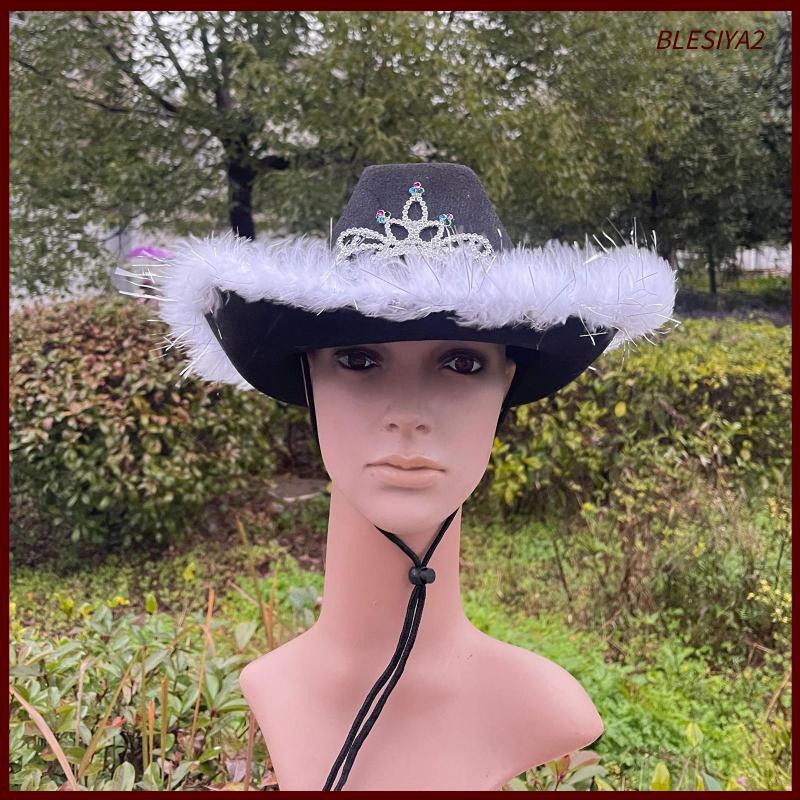 Western Style Cowboy Hat Feather Edge Rolled Fedora Caps Wide Brim for Women