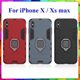 Ốp lưng iPhone X,Xs / iPhone Xs max chống sốc Iron Man gắn giá đỡ iring bảo vệ camera hỗ trợ xem video, chống va đập
