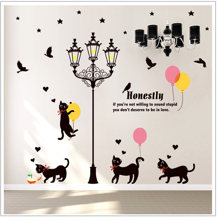 Decal dán tường Mèo con tinh nghịch 2