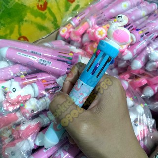 Bút bi 10 màu CUTE khác nhau, 10 ngòi màu