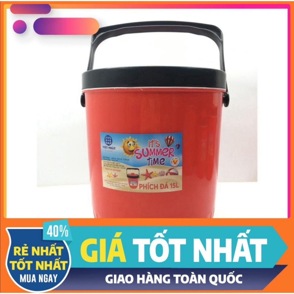 Phích đá, thùng đá giữ nhiệt tròn Việt Nhật. Dung tích từ 3 Lít - 15 Lít. Thùng 3 lớp giữ nhiệt đến 12 giờ