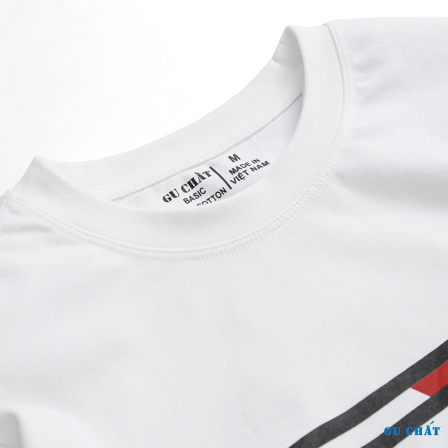 Áo Thun Nam Basic GU CHẤT, Chất Cotton Mềm Mịn, Kẻ Sọc Ngang - GUTN16