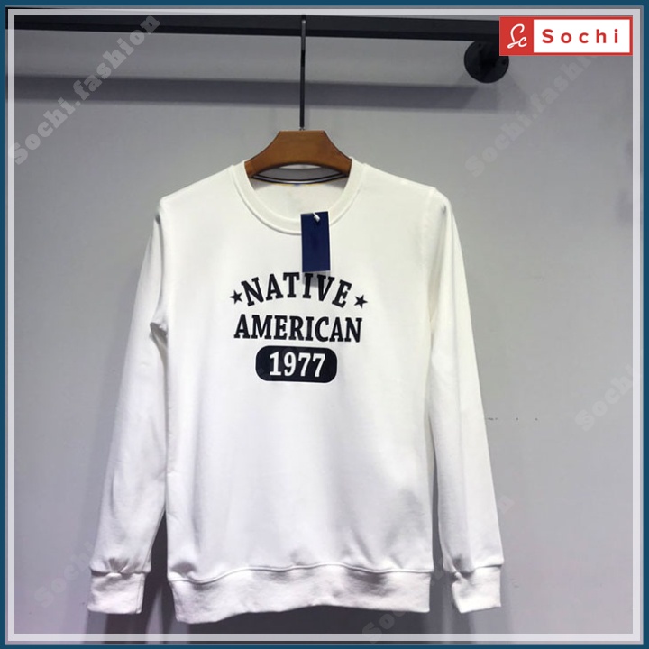 Áo thu đông nam tay dài, áo sweater cổ tròn mềm mịn vừa người in NATIVE mã SW.619 | BigBuy360 - bigbuy360.vn