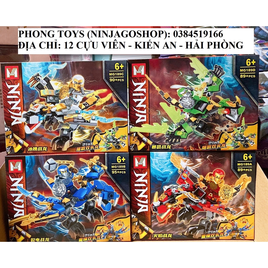 [Giá hủy diệt]  Lắp ráp xếp hình Lego Ninjago MG 189 Season 13 : Rồng thần biến hình kết hợp 2 in 1