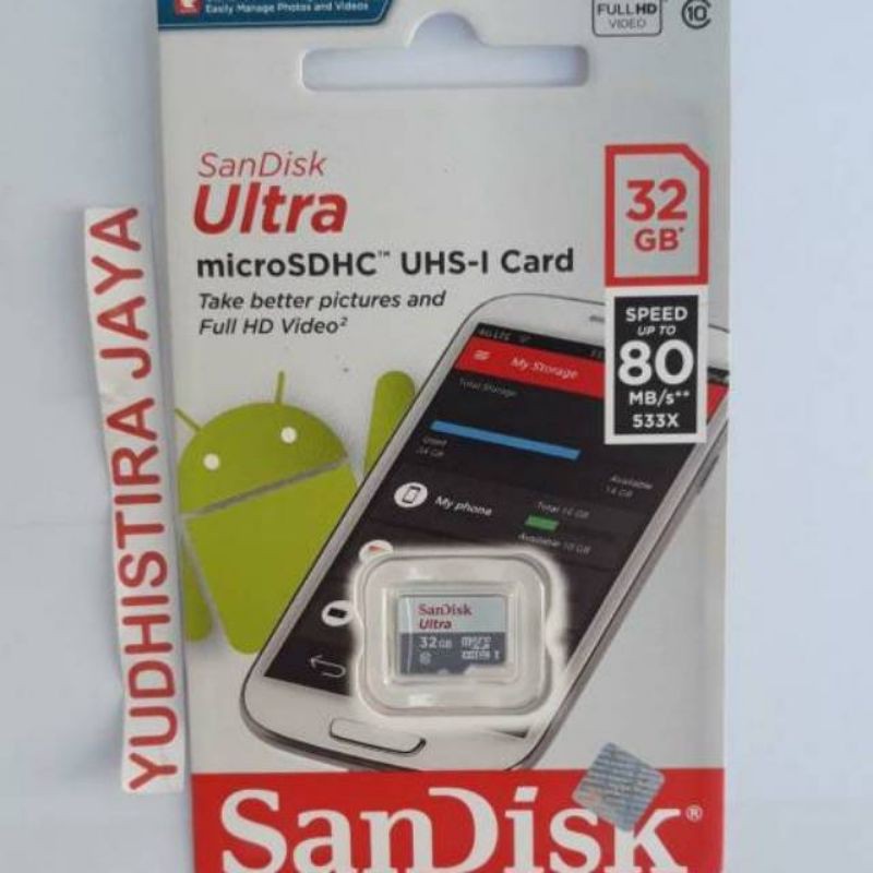 Thẻ Nhớ Sandisk Ultra 32gb Class 10 Micro Sdxc Uhs-1 Chính Hãng