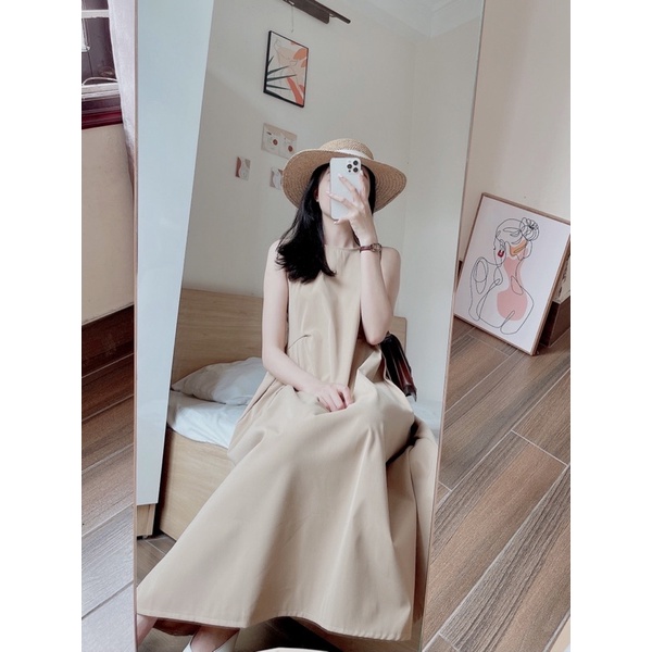 REILA DRESS - Váy dáng suông xếp li sườn REGEN