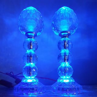 Cặp đèn thờ  7 màu trái đào pha lê M2