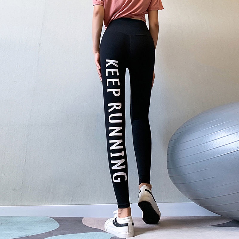 Quần Legging Thể Thao Lưng Cao Ôm Hông Nhanh Khô Thích Hợp Tập Yoga Chạy Bộ Cho Nữ