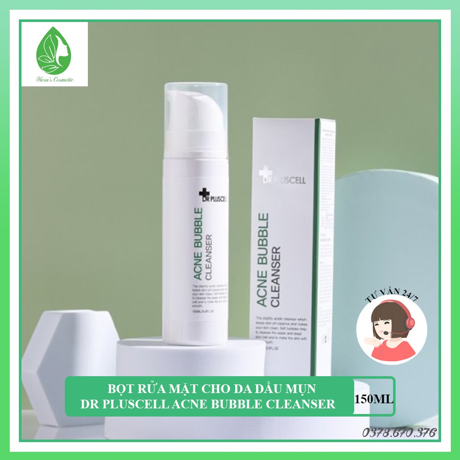 Sữa rửa mặt dạng bọt Dr Pluscell cho da dầu mụn_ acne bubble cleanser