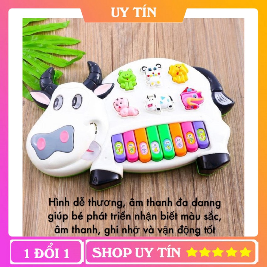 Đồ Chơi Đàn Bò Chạy Pin, Có Nhạc Và Bài Hát Vui Nhộn, Phím Nhạc Cơ Bản,Thiết Kế Dễ Thương, Nhựa Bền Cao Cấp - BiBiTOY