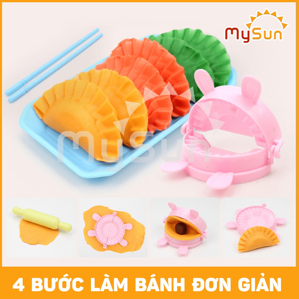 Đồ chơi 🌸FREESHIP🌸 đất sét nặn Bột mì cho trẻ em bé sinh học tự khô Có khuôn, Bộ đồ chơi nấu ăn nhà bếp mini - MYSUN