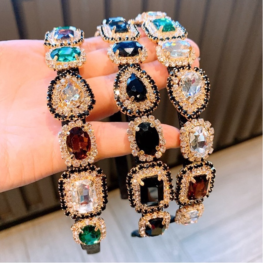 Băng Đô Cài Tóc Đính Đá Lấp Lánh Phong Cách Hàn Quốc Cho Nữ