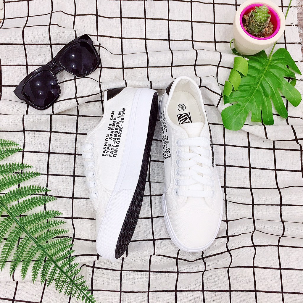 Giày thể thao nữ 5103GG  , giày thời trang sneaker nữ buộc dây