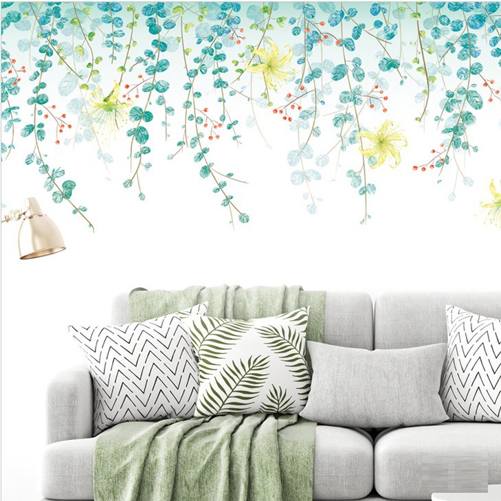 Decal dán tường Tán hoa vàng rủ