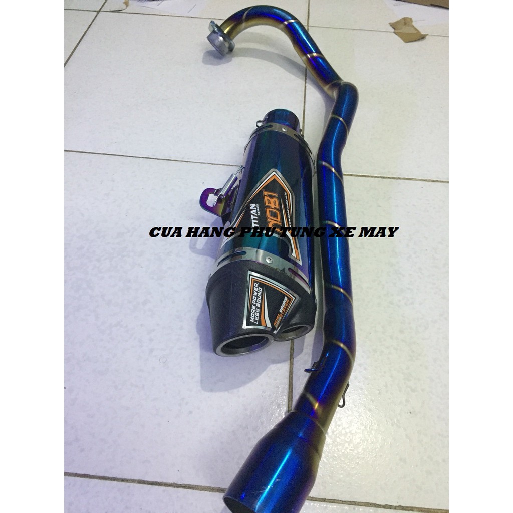 Lon pô Nobi Titan 2 nòng - Tặng cổ Titan cho xe Yamaha Exciter 150/ Honda Winner 150