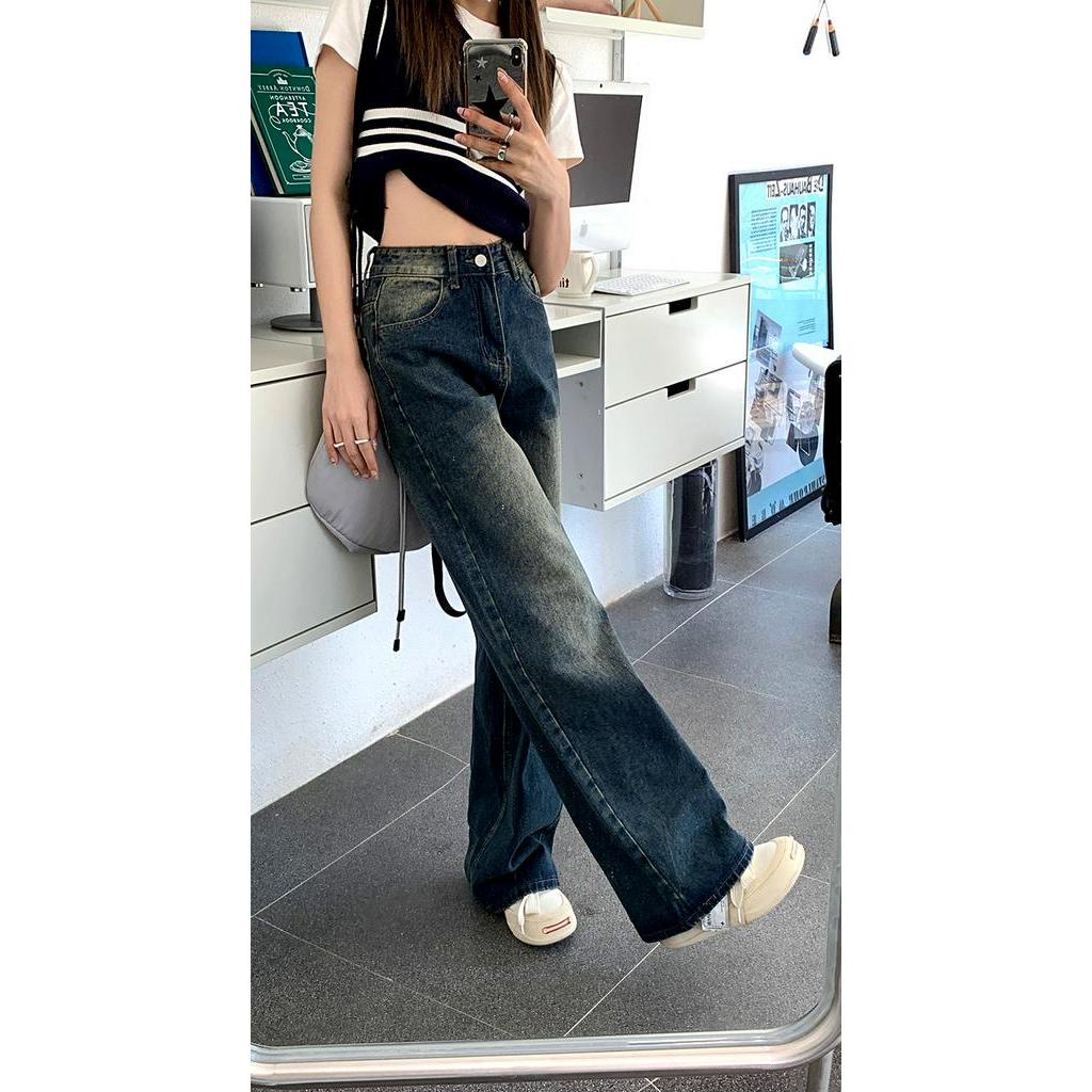 61254 Quần Denim Nữ Ống Rộng Giản Dị