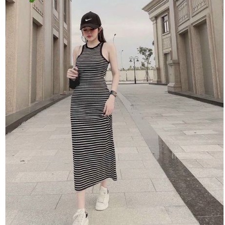 Đầm 3 lỗ form dài tôn dáng siêu xinh