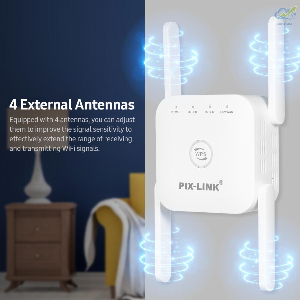 Mới Bộ Khuếch Đại Tín Hiệu Wifi 2.4g (Up Sang 300mbps) & 5g (Up Đến 867mbps) / 4 Ăng Ten Eu | BigBuy360 - bigbuy360.vn