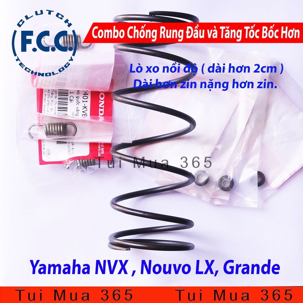 Combo lò xo nồi độ cho NVX, Nouvo LX, Grande, Tăng tốc mượt chống rung đầu xe