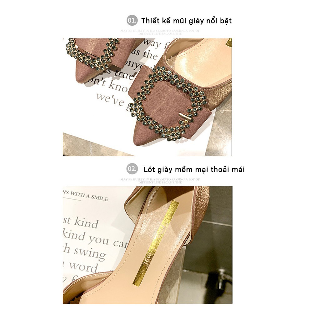 Giày Cao Gót 💖𝑭𝑹𝑬𝑬𝑺𝑯𝑰𝑷💖 Giày Nữ Mũi Nhọn Gót Cao 3cm Siêu Xinh Thanh Lịch ST17 - Mery Shoes