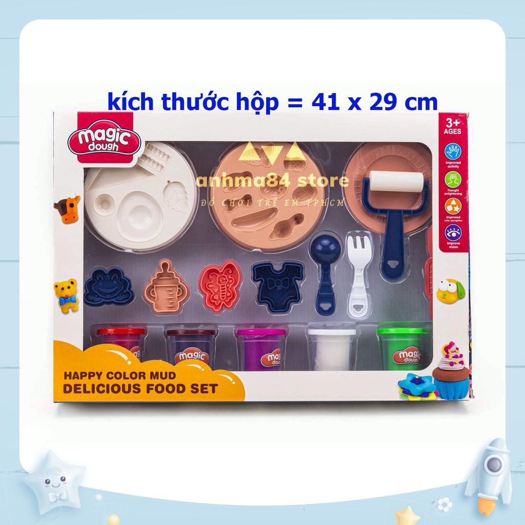 Đồ chơi Hộp Đất Sét Làm Bữa ăn vui vẻ MAGIC DOUGH - Đất nặn trẻ em kèm khuôn - anhma84 store