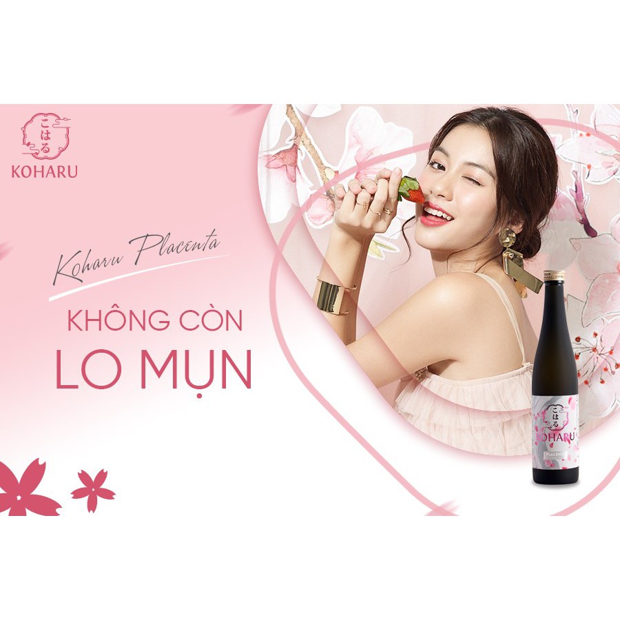Nước Uống Đẹp Da KOHARU PLACENTA Nhật Bản Hàm Lượng 319.000mg Placenta và 9000mg Collagen (500ml/Chai) | Thế Giới Skin Care