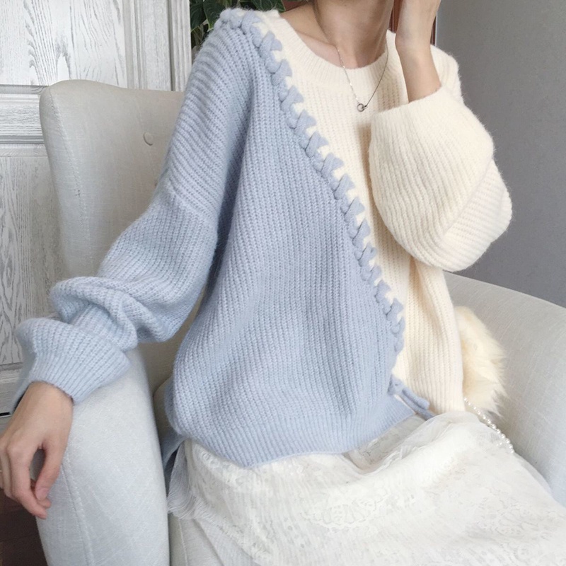 IELGY    Áo sweater Màu Sắc Tươi Tắn Phong Cách Nhật Bản Cho Nữ